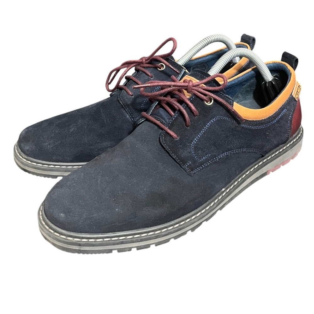 Pikolinos Berna Oxford Mens 43 Navy Blue Suede Leather Lace Up Derby Shoes